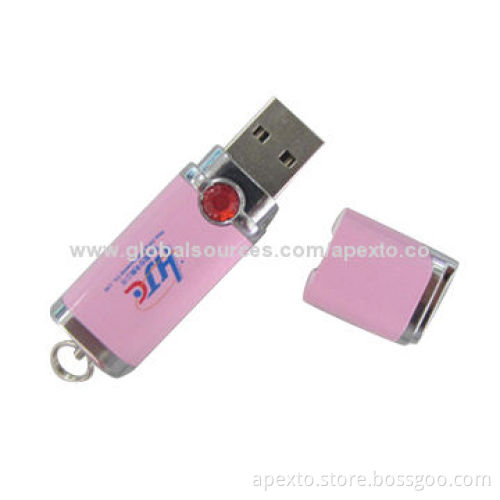 Pink Metal USB Flash Drive, Comes with Plug-and-play FunctionNew